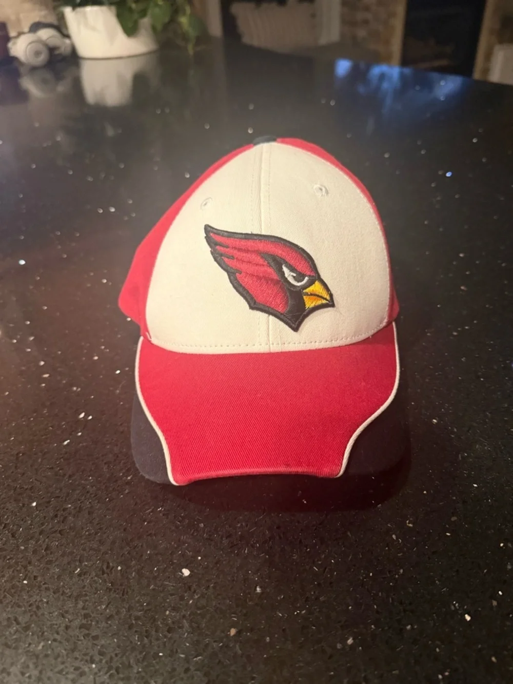 NFL Arizona Cardinals Red & White Baseball Cap with Embroidered Cardinal Logo